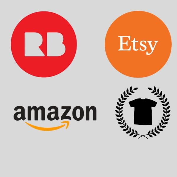 Logos of POD platforms supported