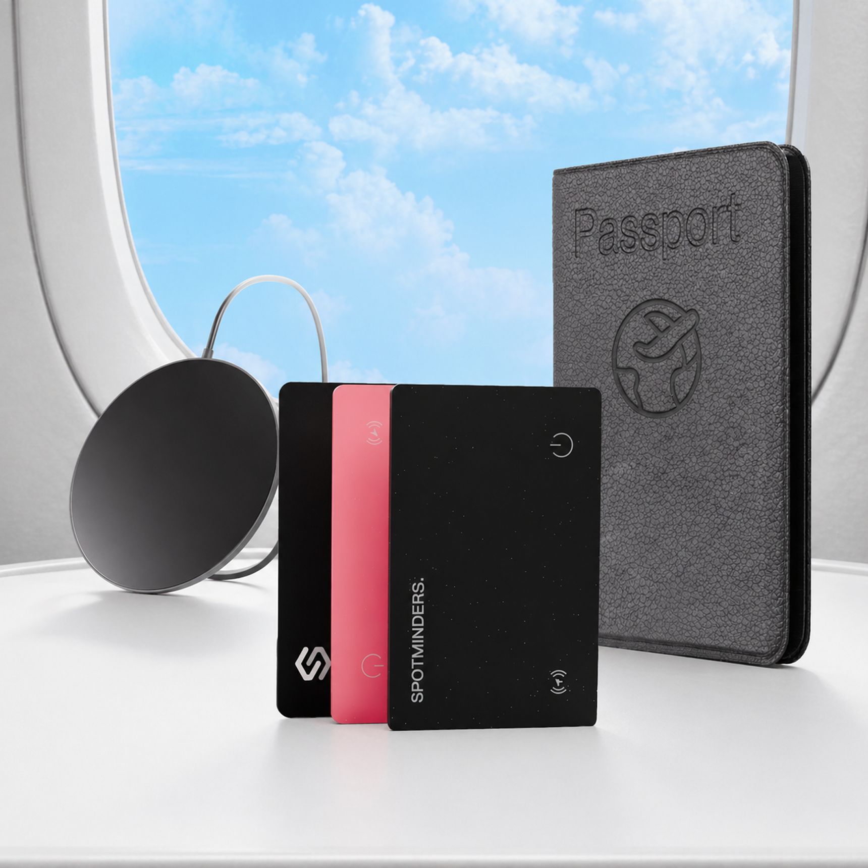 Ultimate Travel Bundle featuring passport cover, tracking cards, and wireless charger