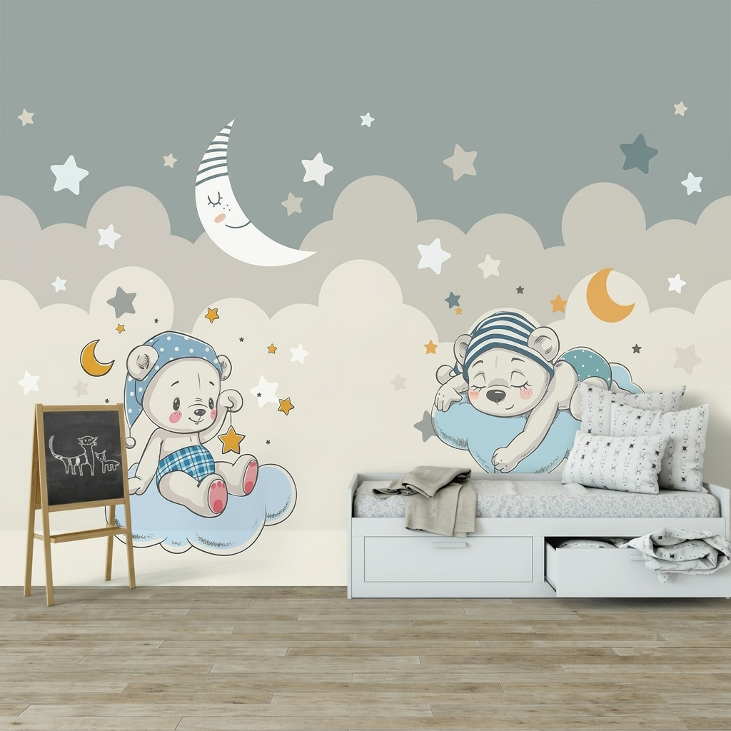 Papier peint personnalisé affichant un dessin d'enfant coloré