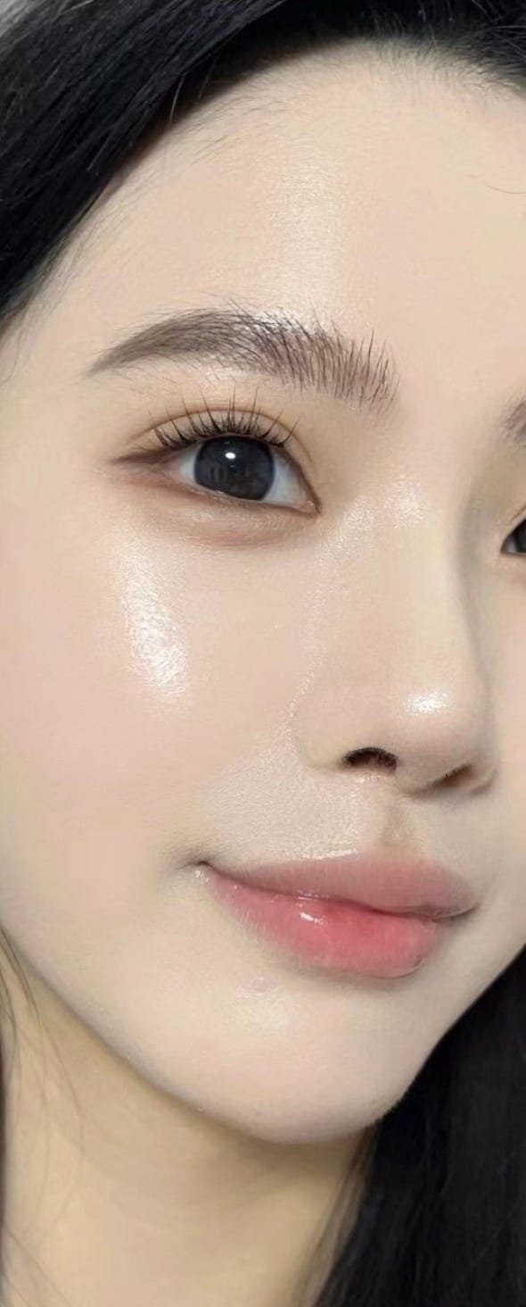 Close-up of glowing skin post-mask