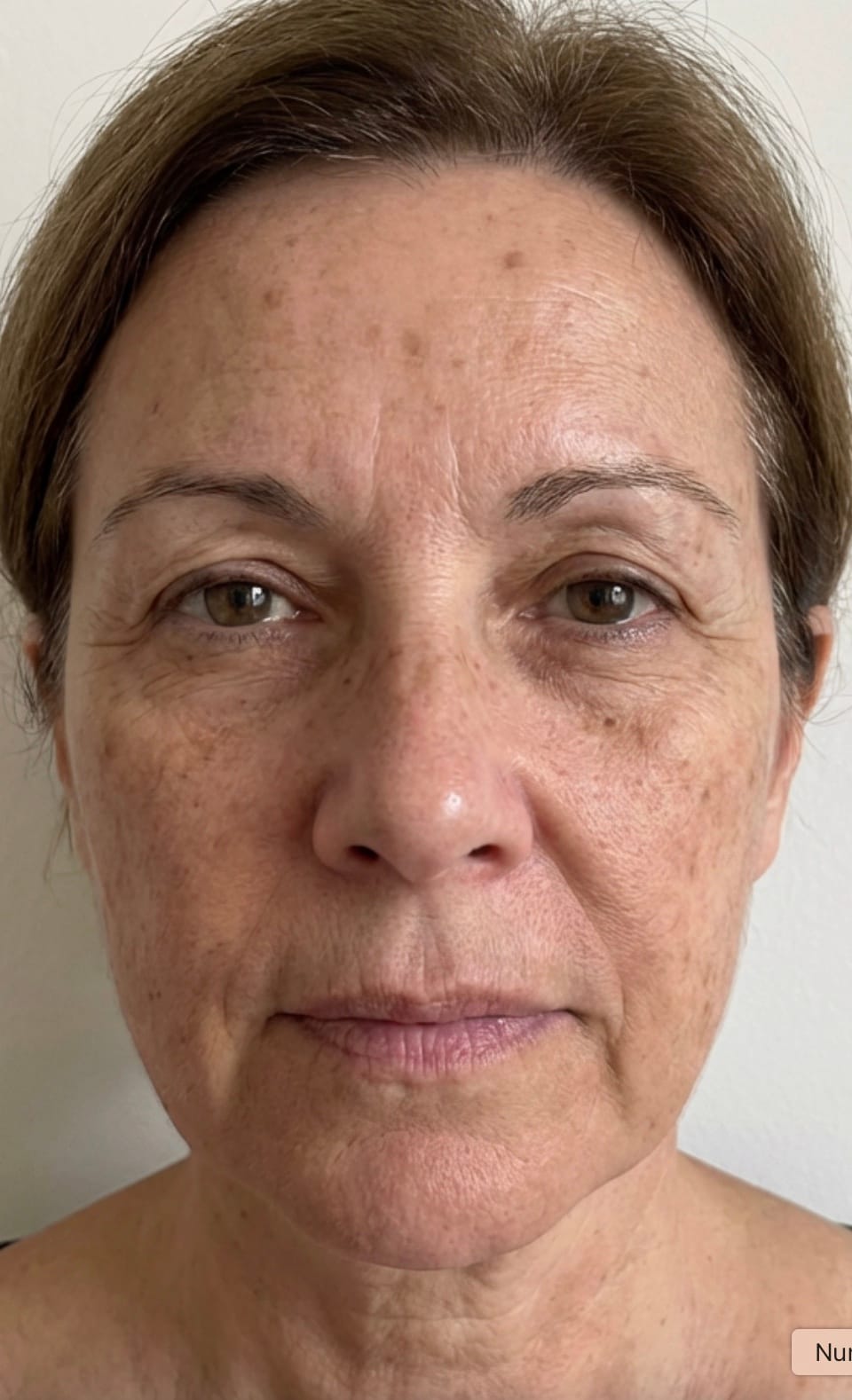 Woman before using LED mask