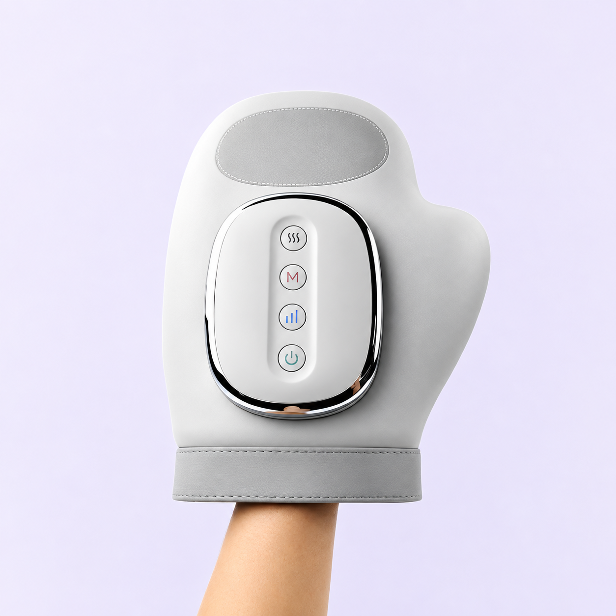 Inserting hand into the electric massager device
