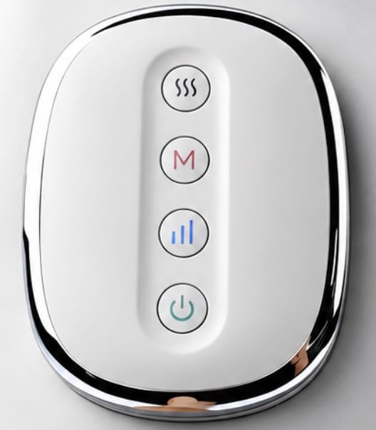 Adjusting intensity settings on massager control panel