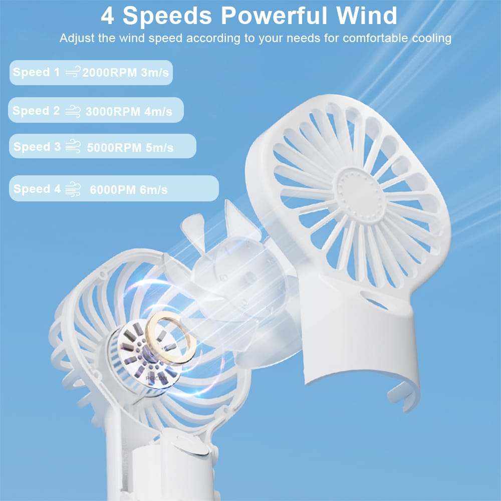 Ventilador de mano con spray refrescante