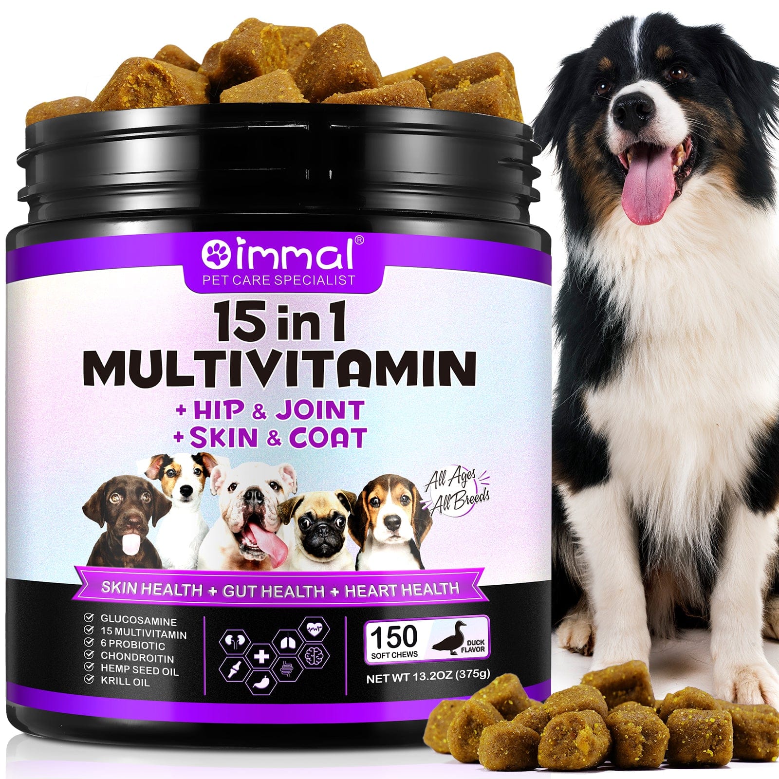 Produit Oimmal Pet 15in1 Multivitamines pour animaux