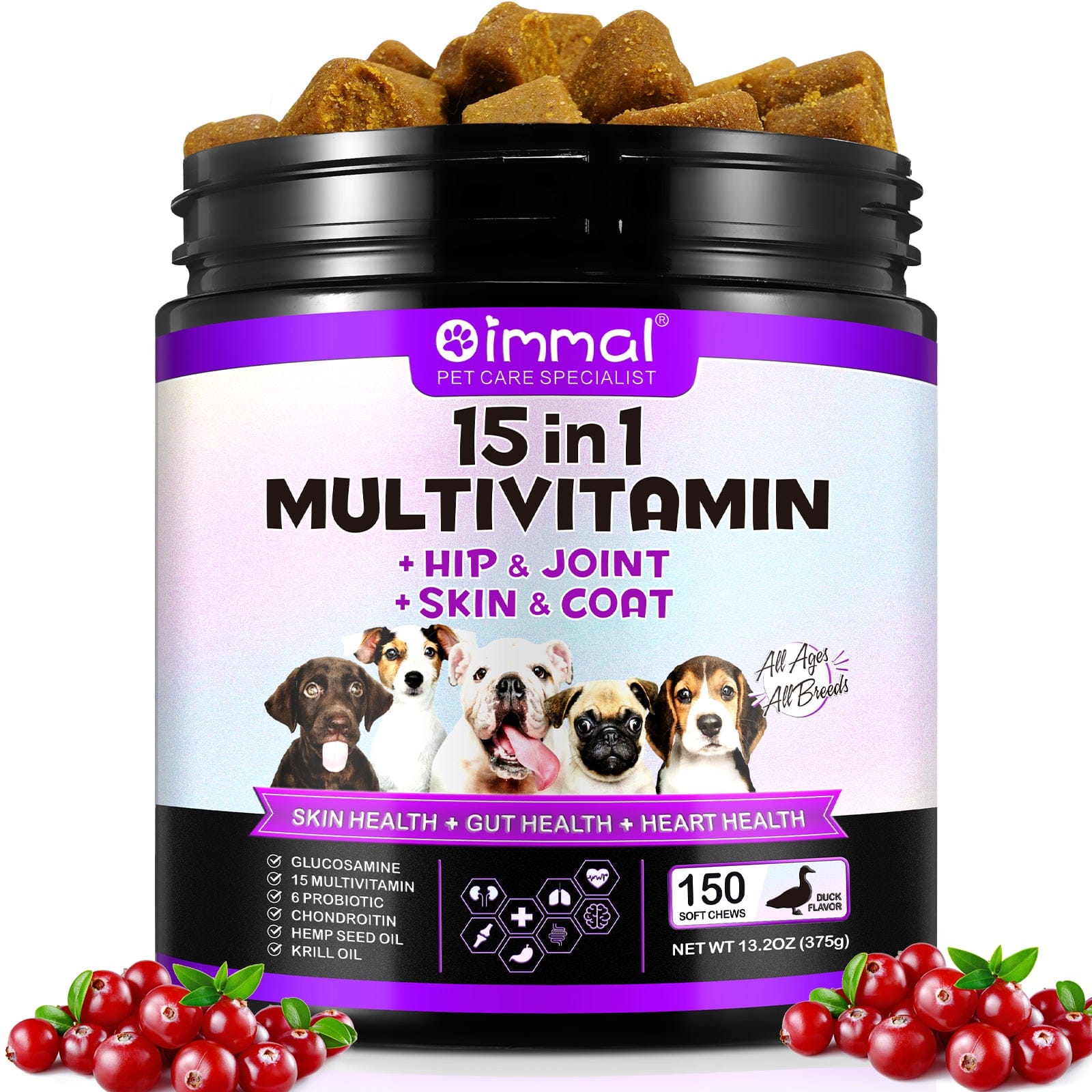 Image d'un animal recevant une friandise vitaminée