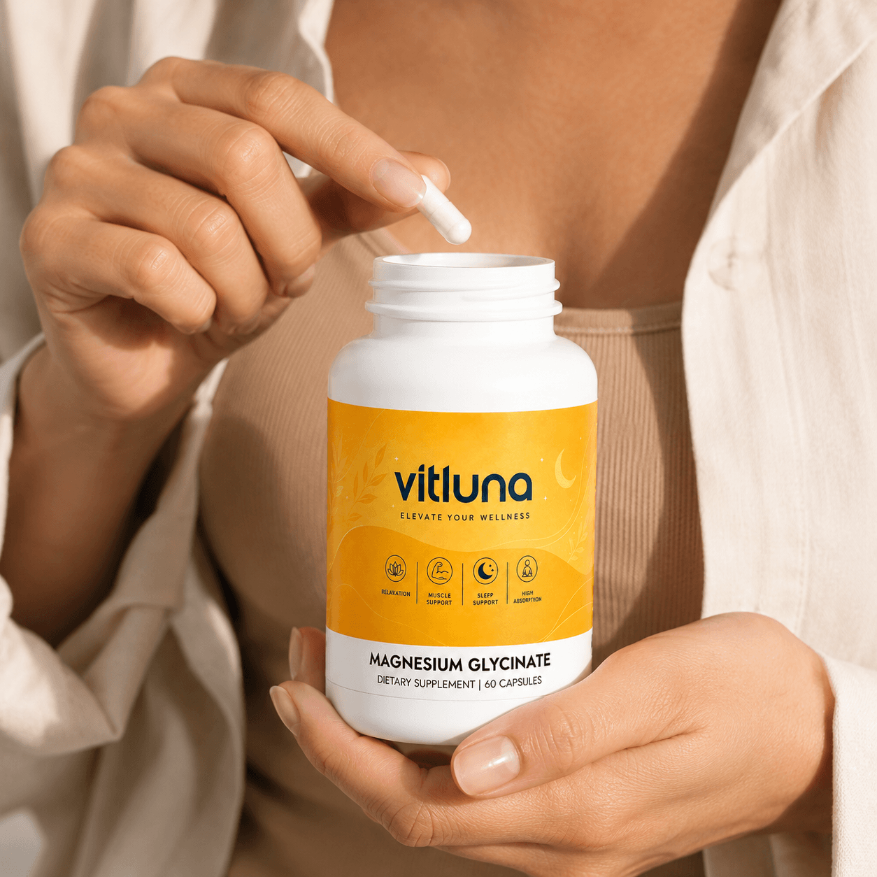 Premium Magnesium Glycinate capsules bottle