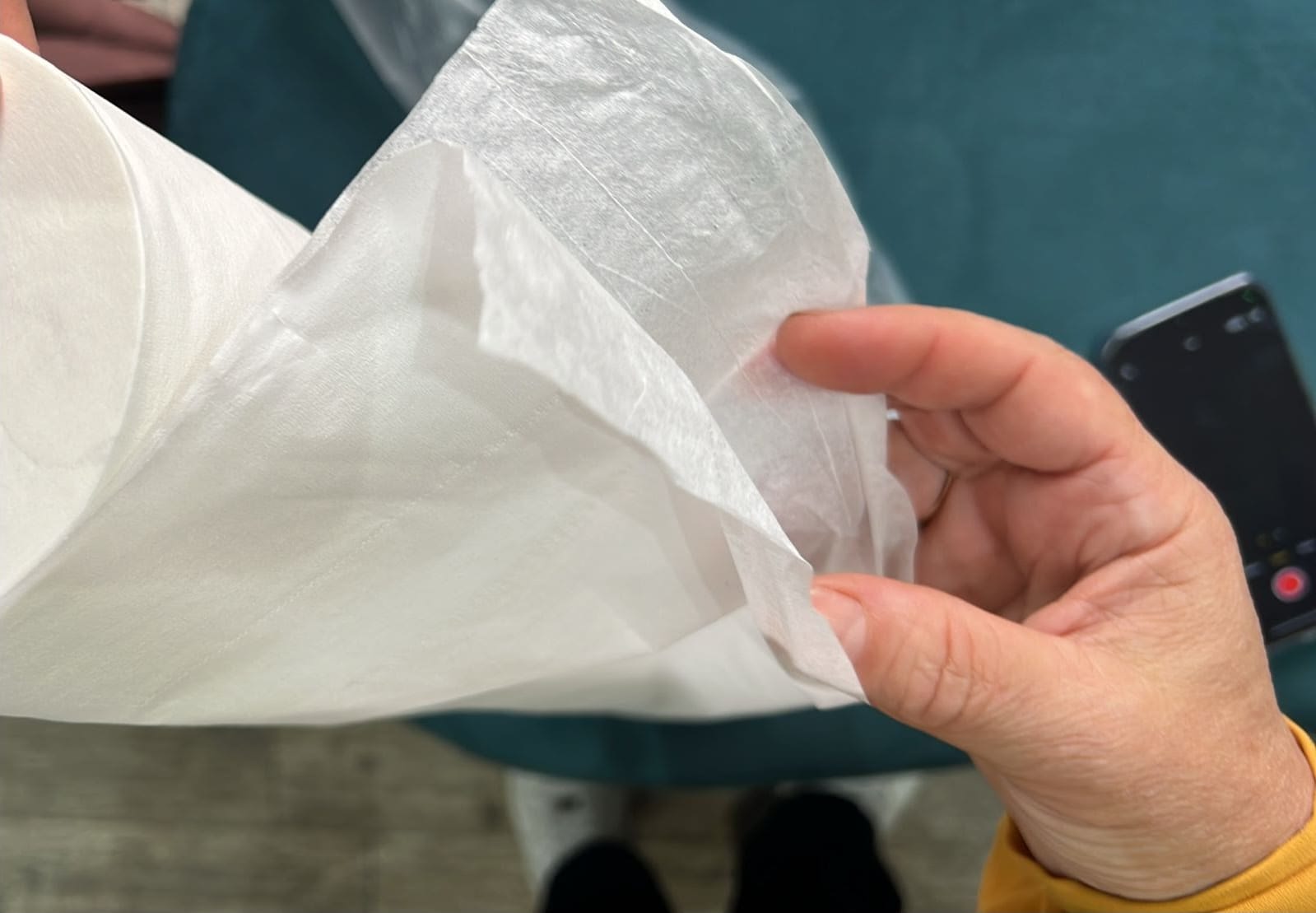 Rouleau de drap d'examen jetable en tissu non tissé blanc