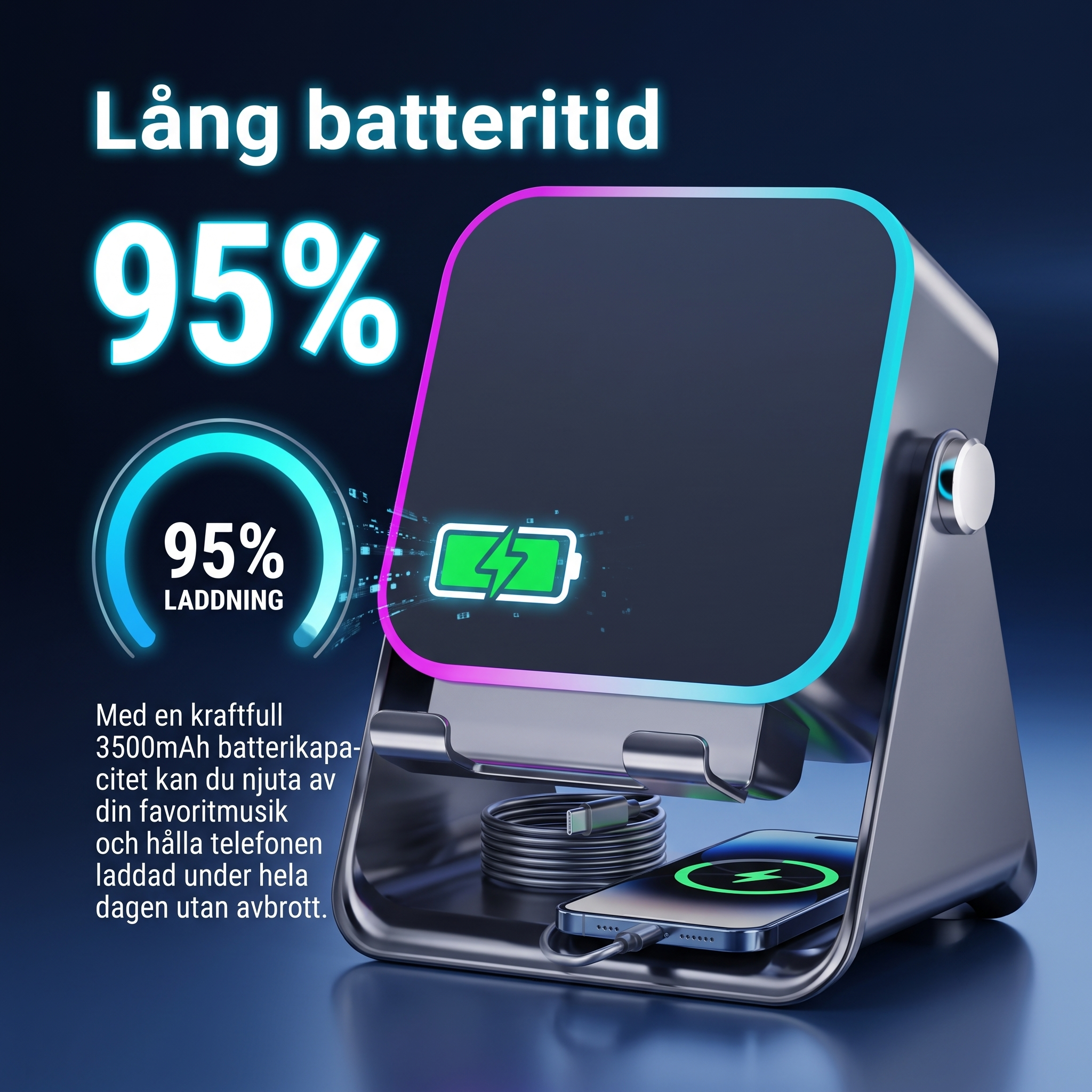 Batteriikon som visar hög laddningskapacitet