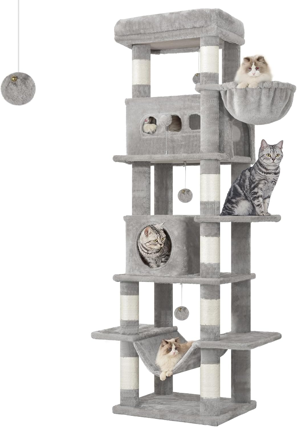 Arbre à chat spacieux de 170 cm pour Maine Coon
