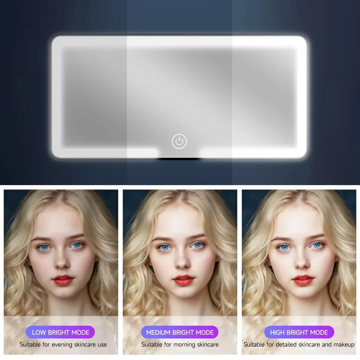 مرآة مكياج محمولة بإضاءة LED
