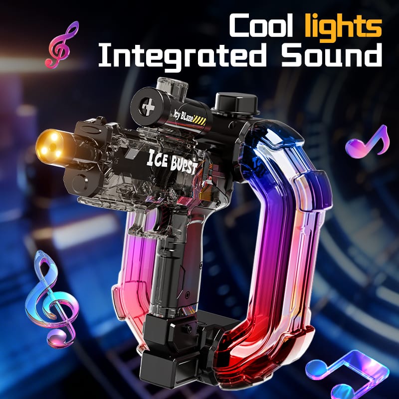 The sleek modern water blaster showcasing its ergonomic design and lighting