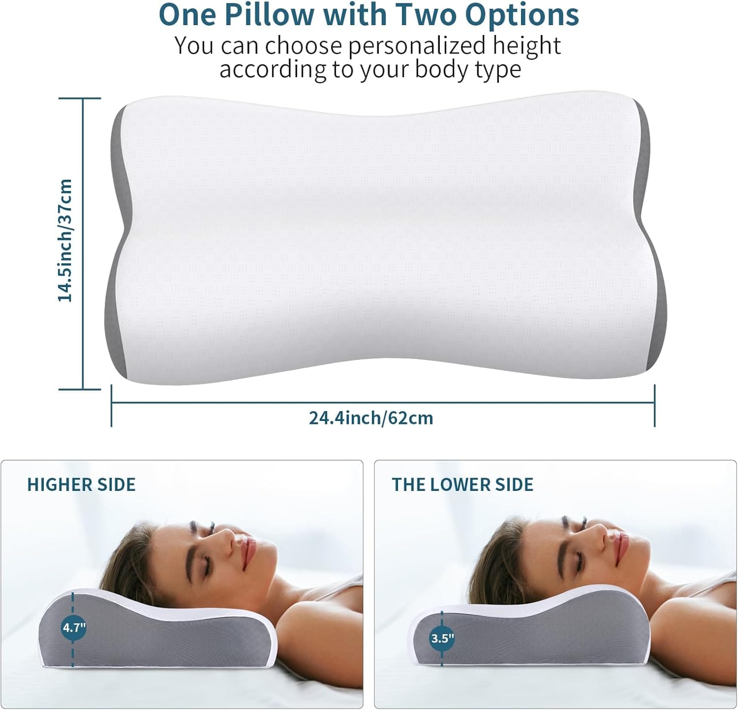 Persona durmiendo profundamente con almohada cervical