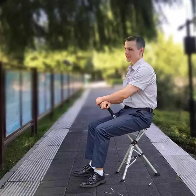 Customer using the walking chair in the park