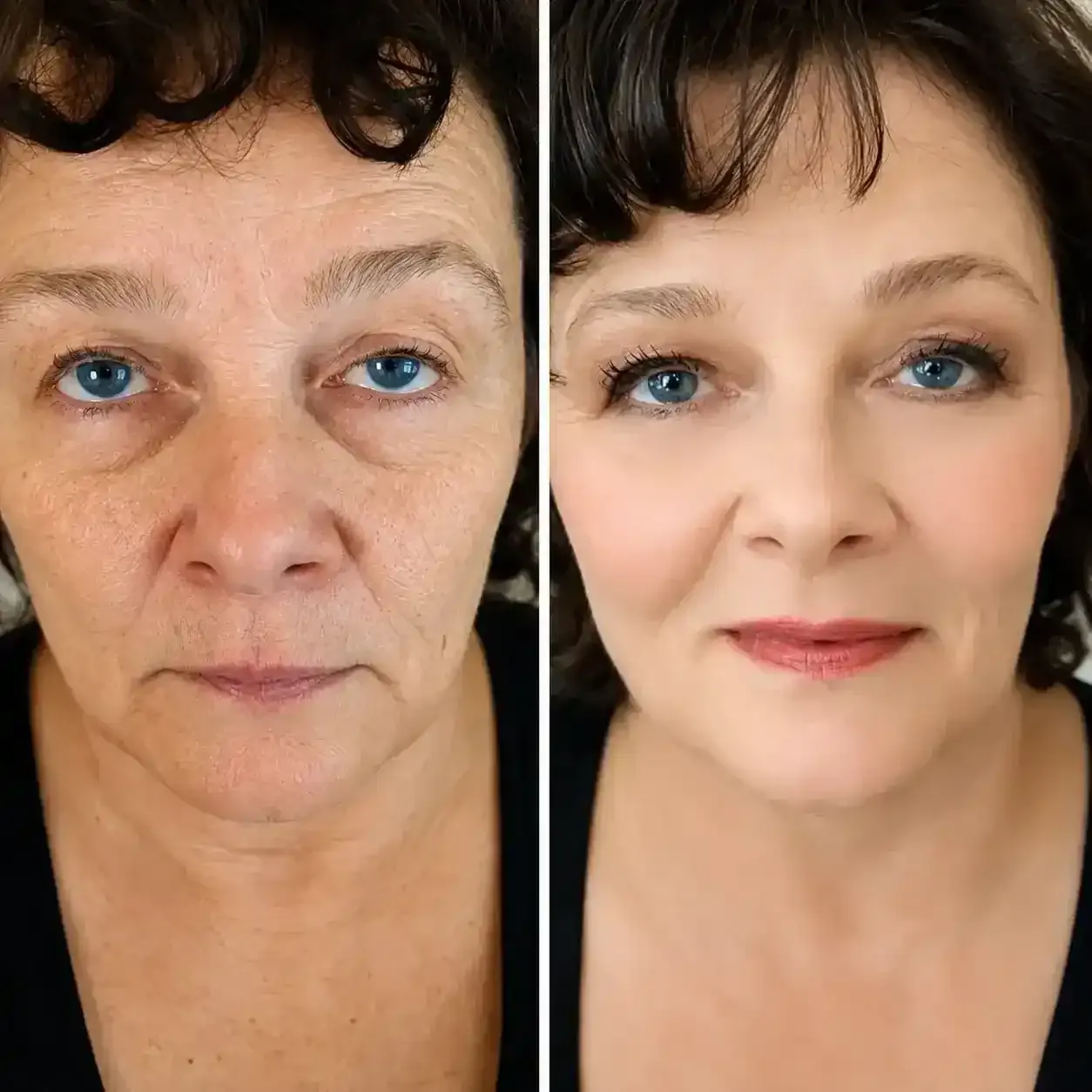 Close-up of TLM Color Changing Foundation texture and color match.