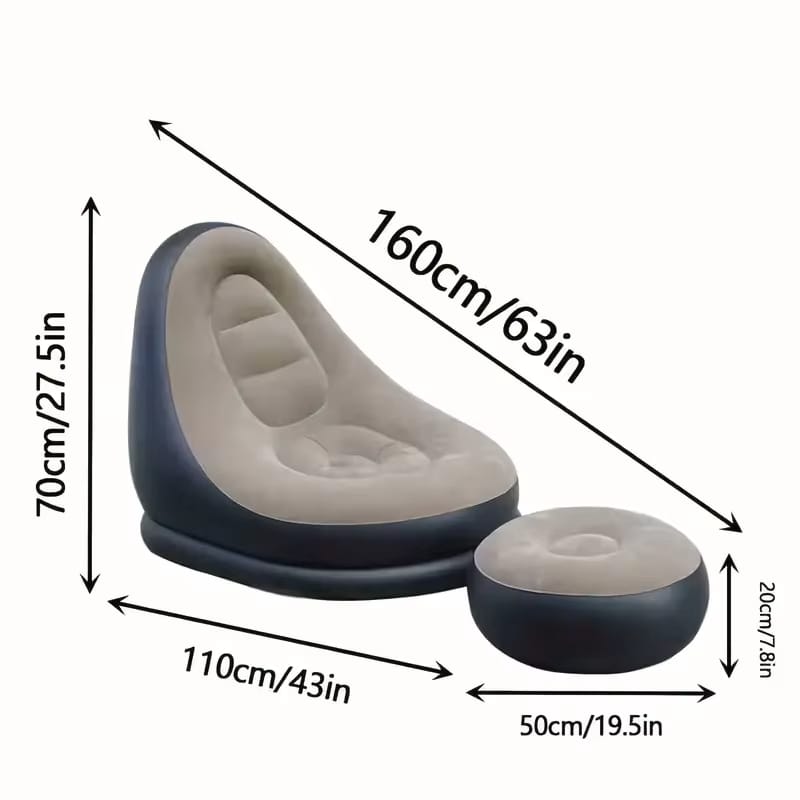 Cozy reading nook created instantly with inflatable furniture