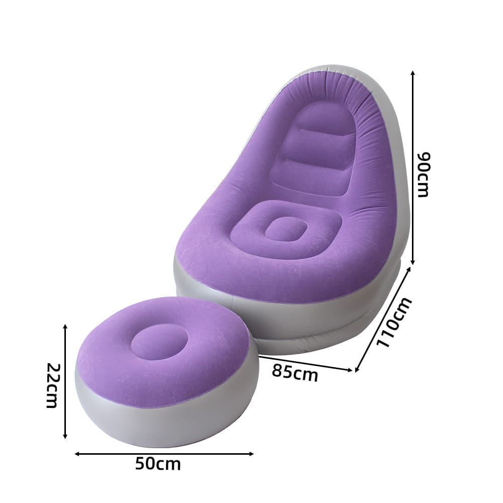 Stylish inflatable chair in a bright living room space