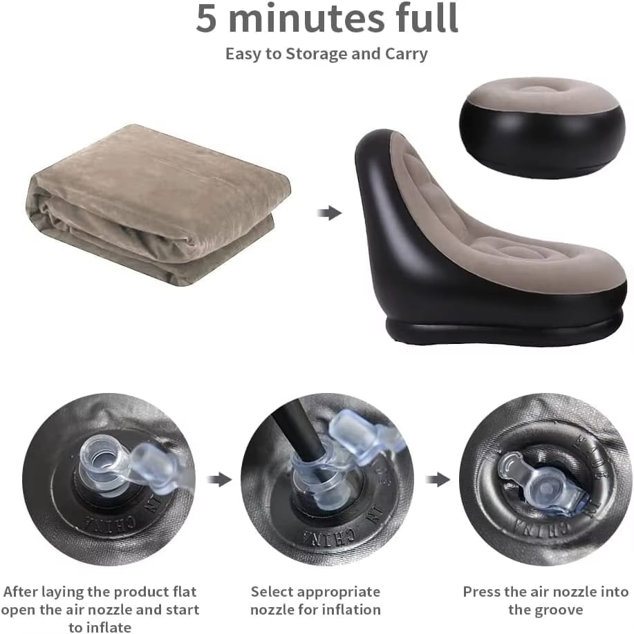 Comfortable portable inflatable chair for modern living spaces
