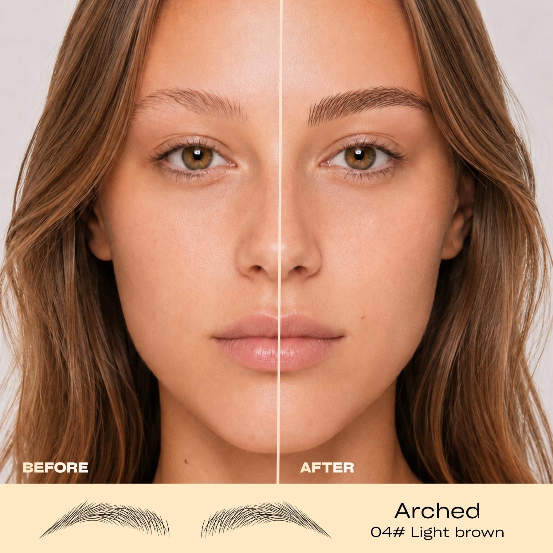 Image montrant des sourcils avant utilisation du produit