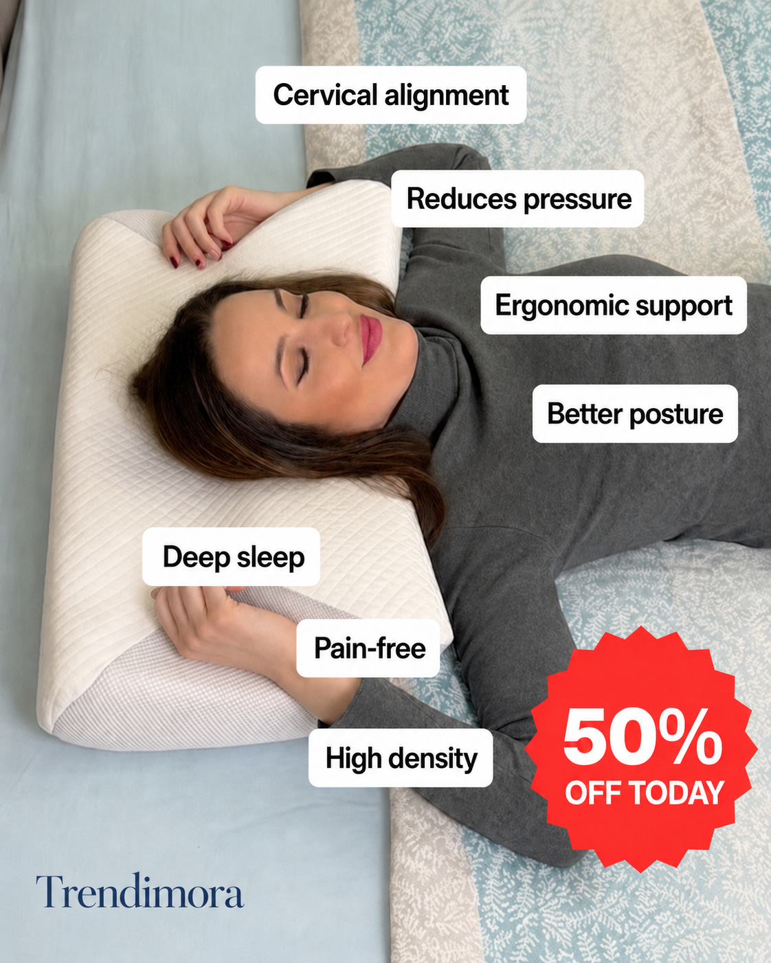 Almohada abrazando hombros y cuello