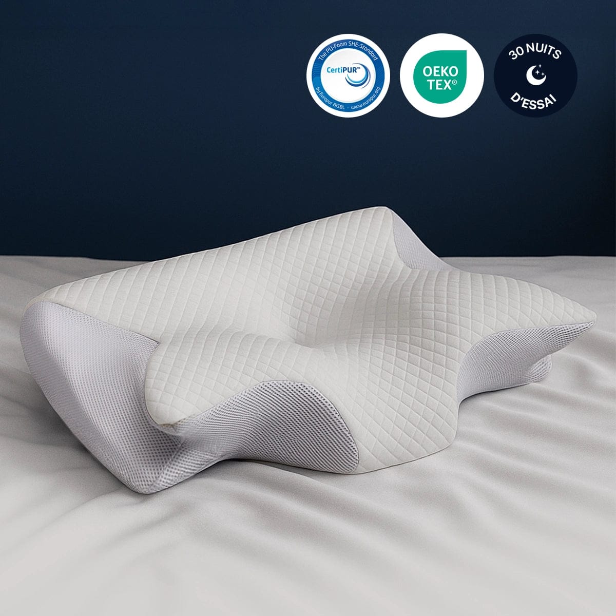 Oreiller ergonomique Soya 2.0 pour un alignement orthopédique parfait et un sommeil réparateur