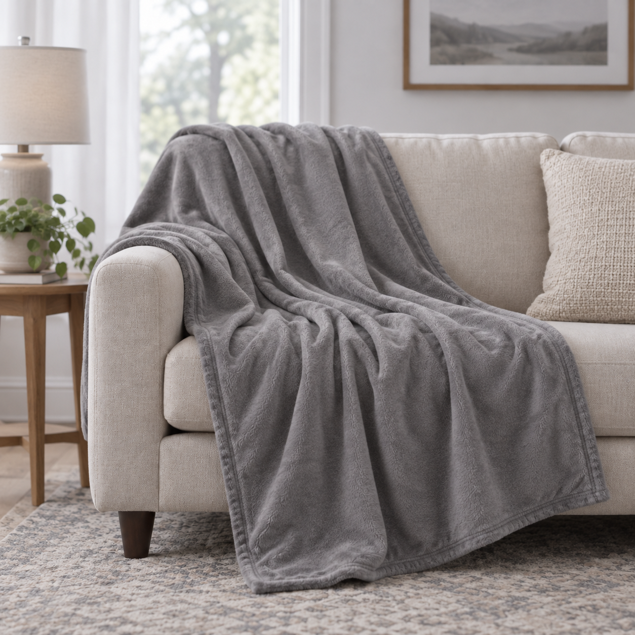 Standard ordinary polyester throw blanket