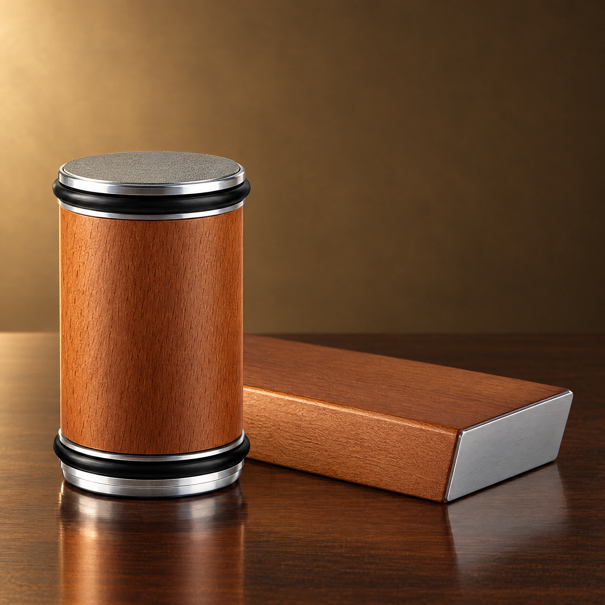 Magnetic base holding a kitchen knife