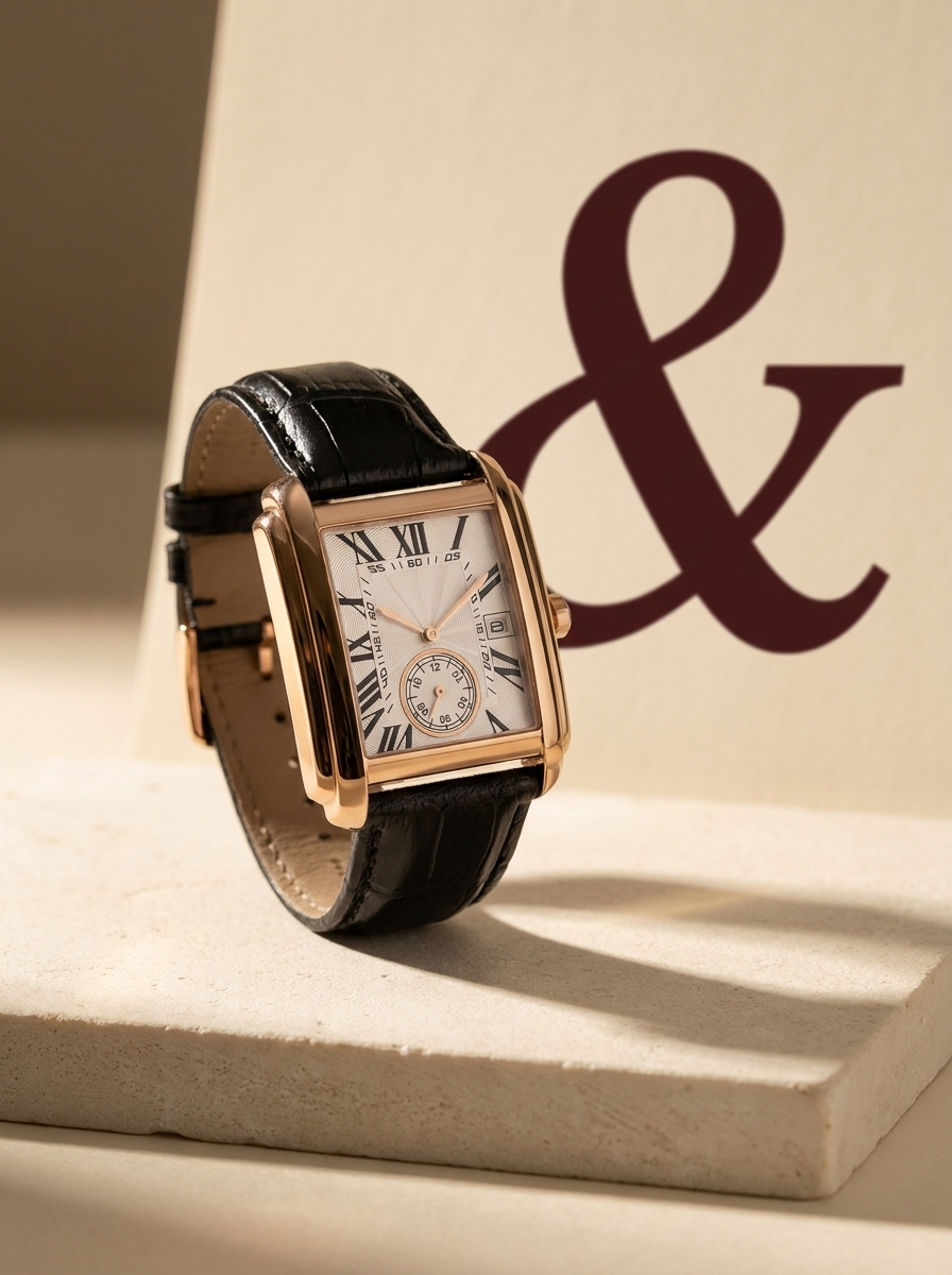 The Founder watch slim profile fitting under a formal shirt cuff