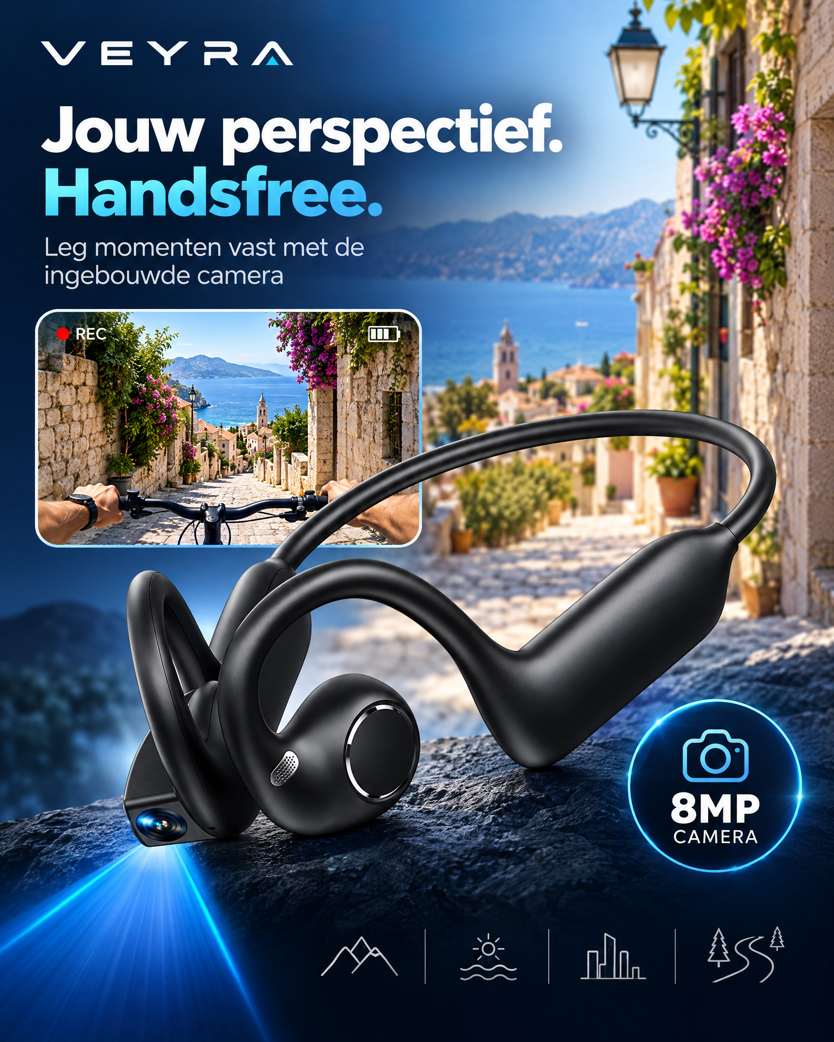 VEYRA E900 Smart Open-Ear Headset in modernem Design für Musik und klare Gespräche