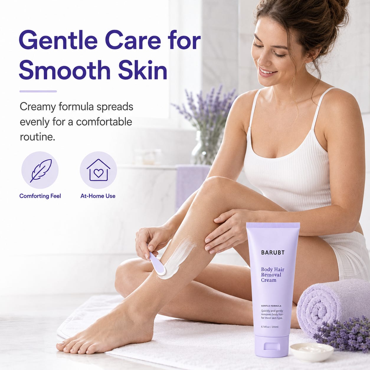 Close up of creamy product texture on skin