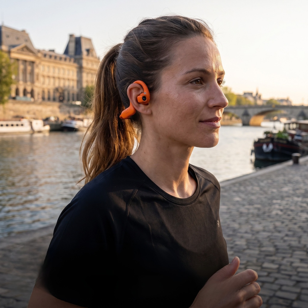Vue rapprochée du casque intelligent avec caméra