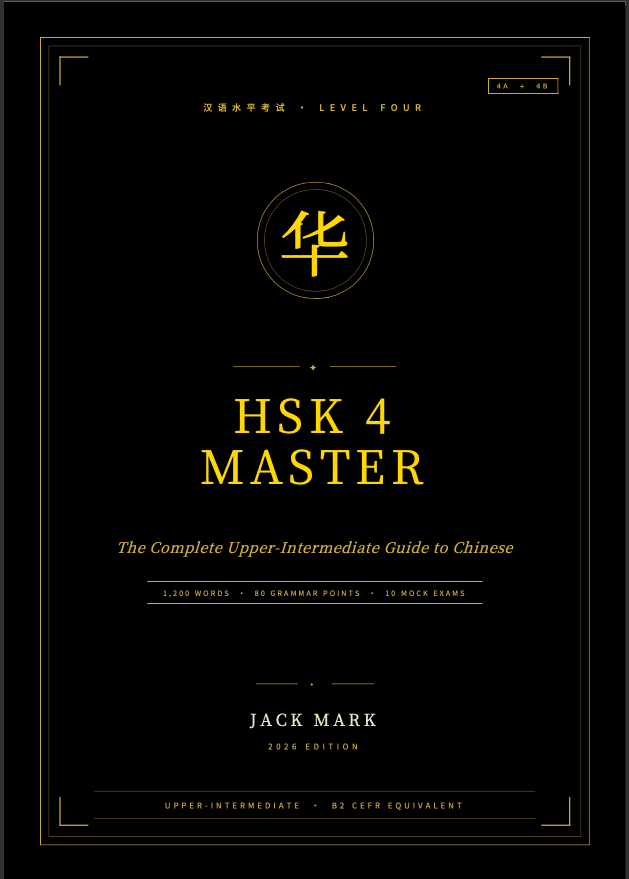 A premium collection of HSK 1-6 Chinese language learning ebooks displayed with a sophisticated gold and black aesthetic.
