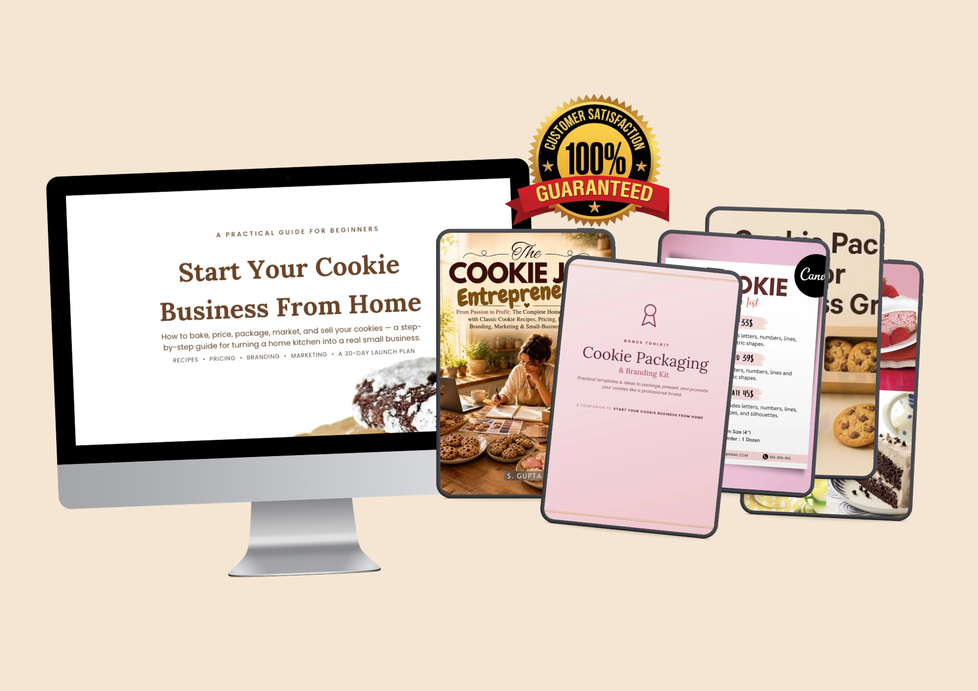 Delicious homemade cookies displayed in professional bakery packaging