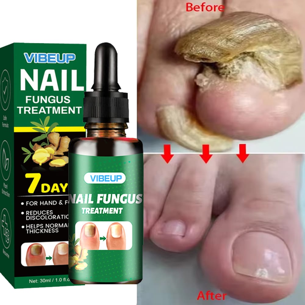 Close up of clean healthy fingernails after using nail repair serum treatment