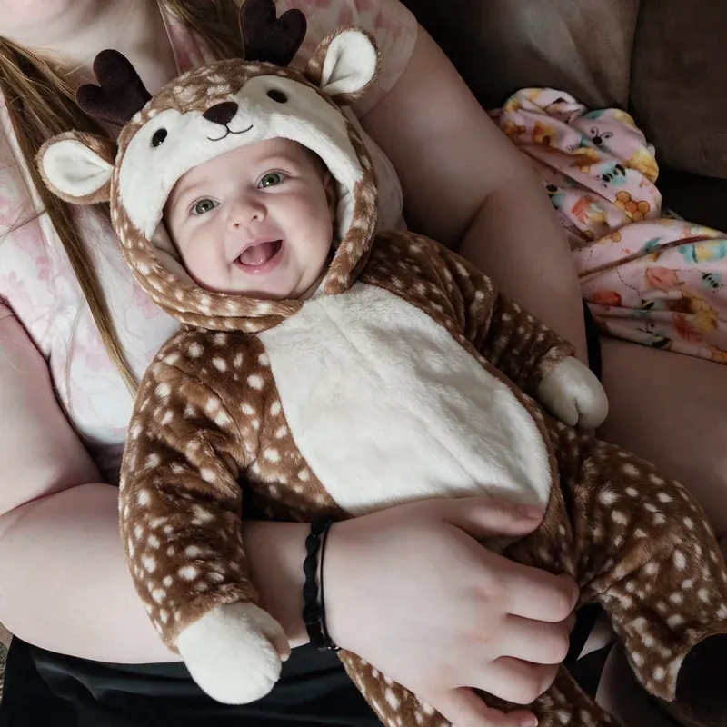 Baby in plush onesie