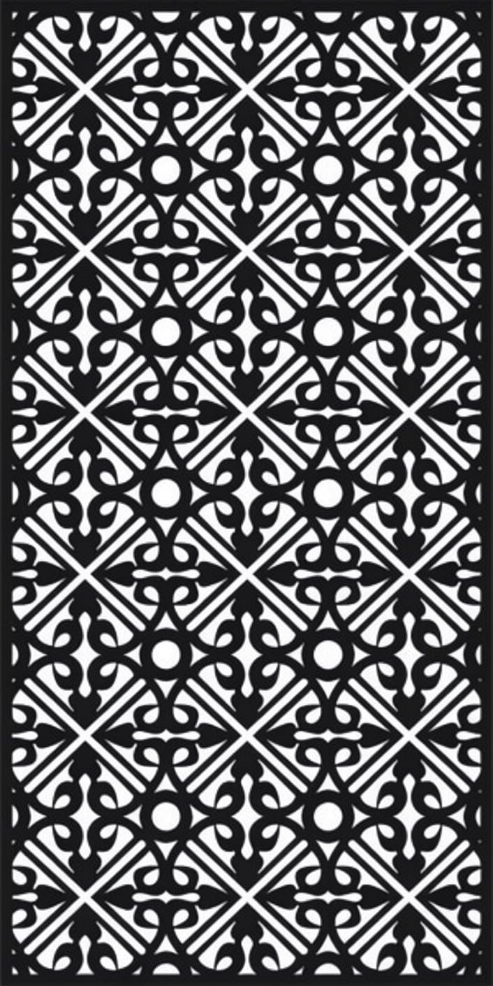 Ornate metal gate design featuring symmetrical patterns for architectural projects