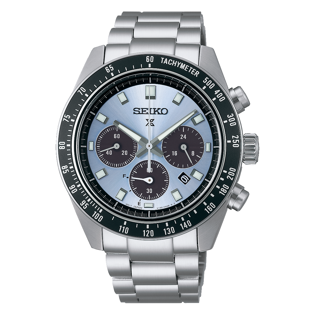 Montre Seiko Prospex Speedtimer SSC935P1 avec cadran bleu sunburst et bracelet acier inoxydable