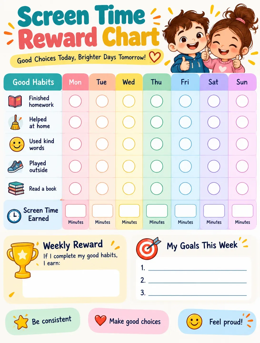 Calm child finishing screen time activity