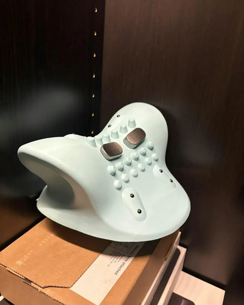Woman resting with neck pillow
