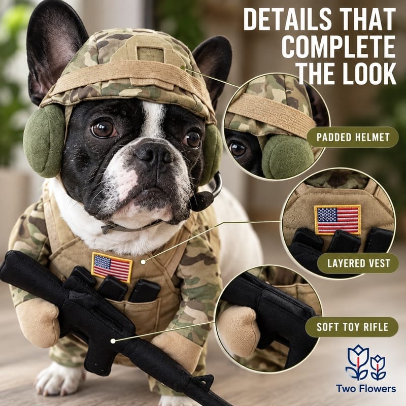 A happy dog wearing a soft and lightweight Halloween costume