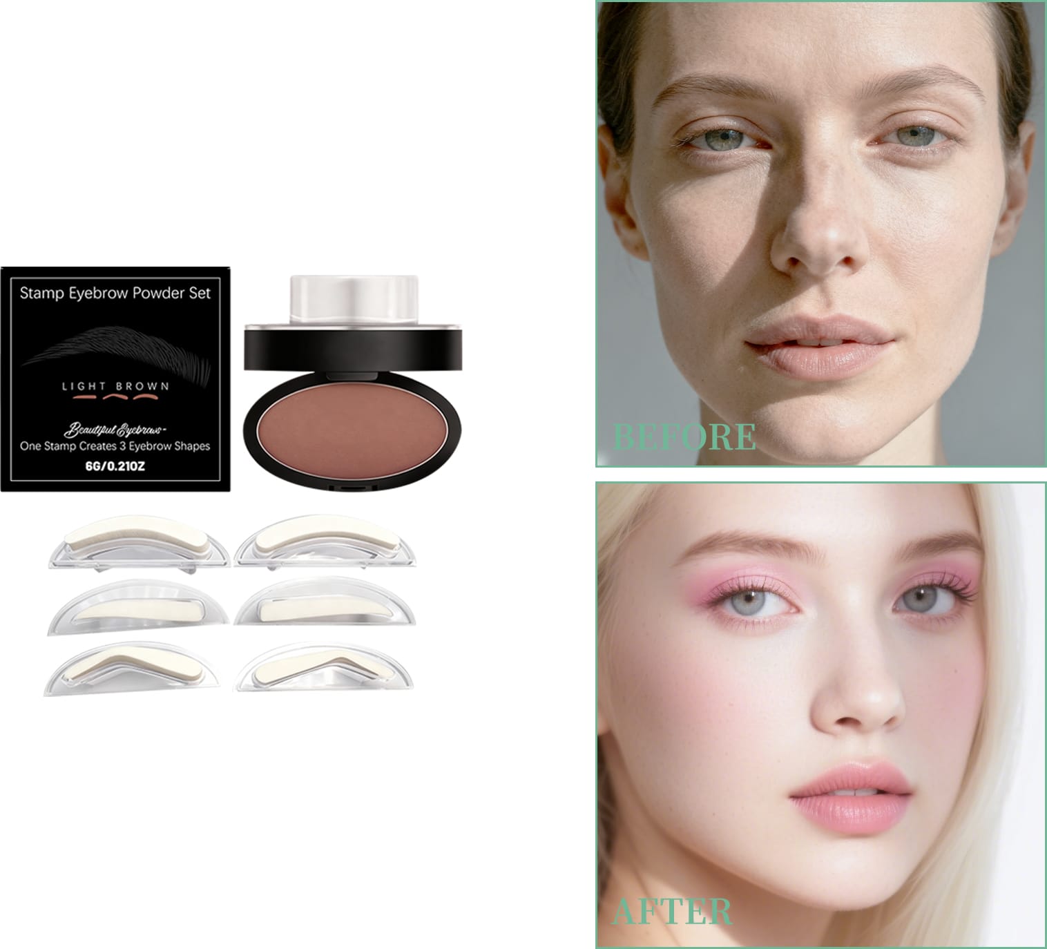 Natural looking eyebrow stamp product