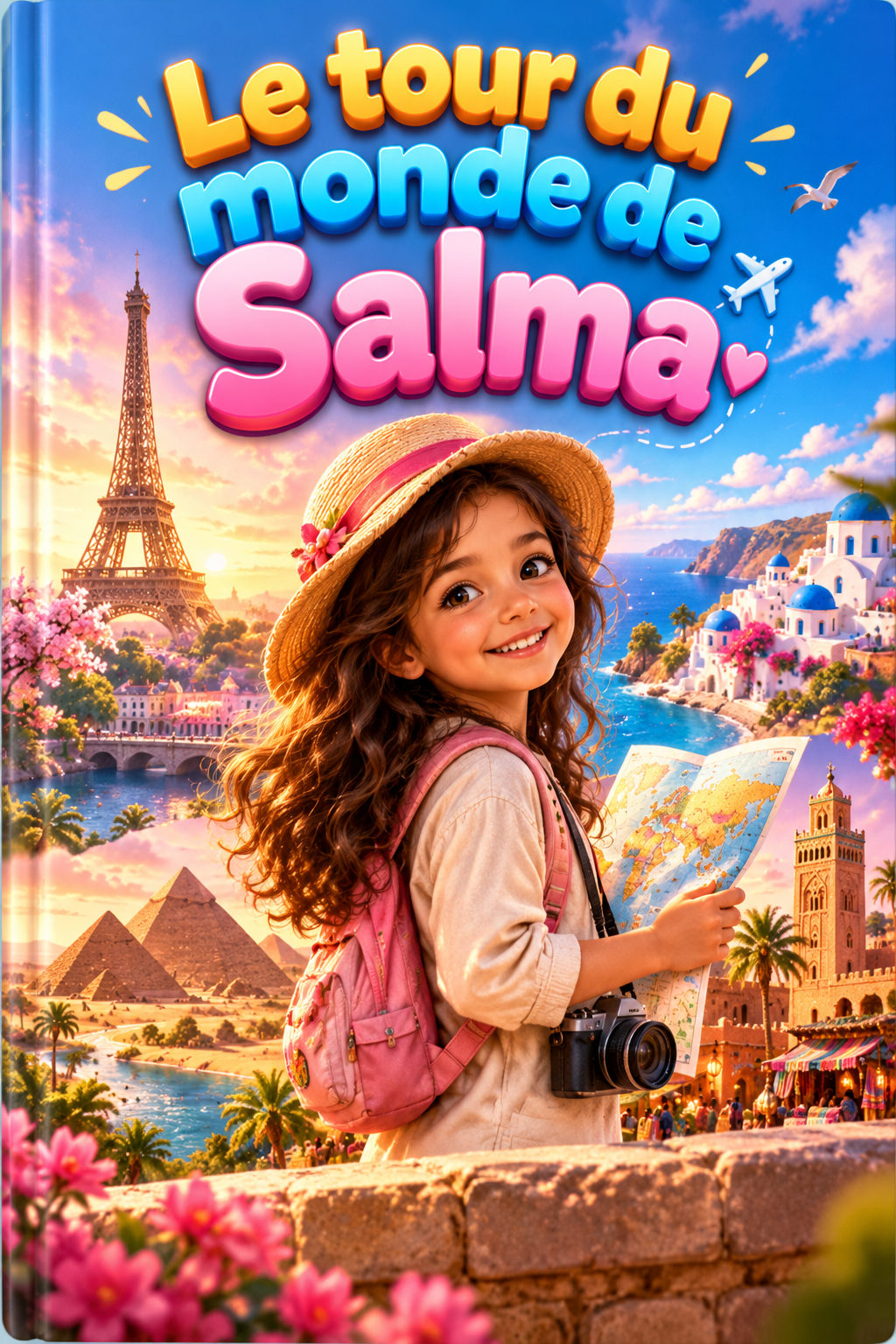 Personalized digital storybook with child's photo and colorful illustrations